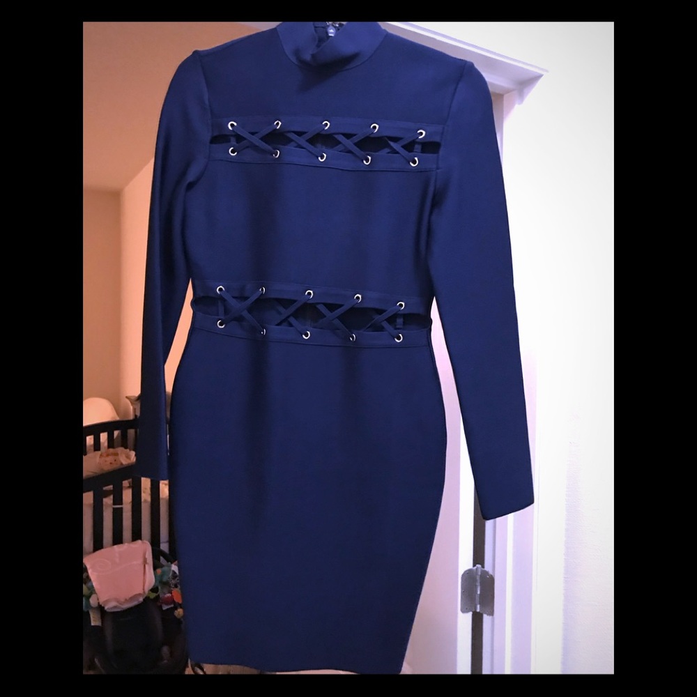 NWT, Navy blue, bandage dress with cutout details